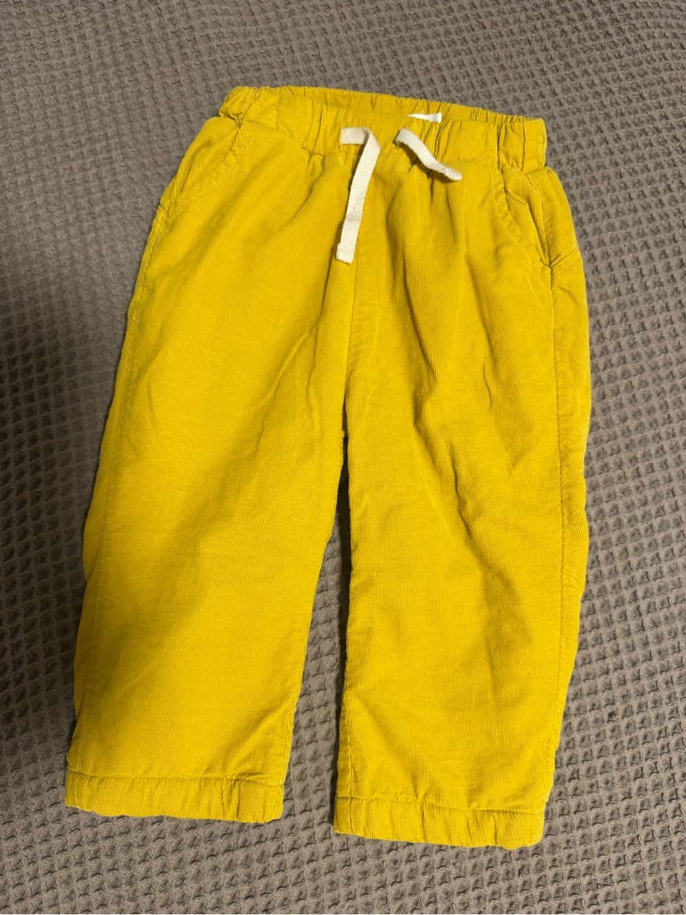 Baby Boden Yellow Fleece Lined Corduroy Pants